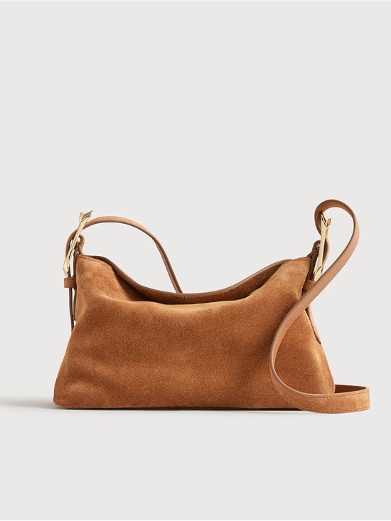 J. Crew Handbags - J Crew Suede Shoulder Bag in Camel NEW never used